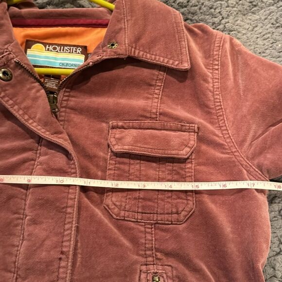 Hollister Dusty Rose Velvet Jacket Stretch Size Large - Picture 6 of 10